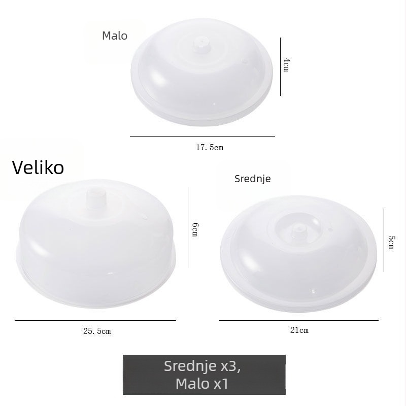 Četverodijelni set staklenih poklopaca za hladnjak i mikrovalnu, Marka Unique, Nije uvezeno, Jednostavan stil