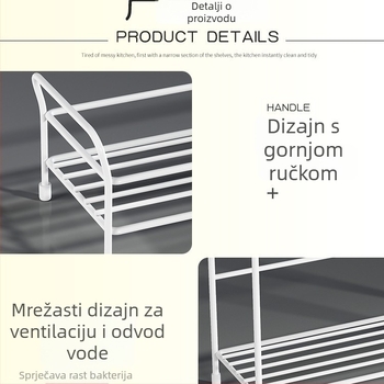 2-etažni metalni kupaonski stolni ormarić — višestruka namjena, prijenosno, bez bušenja