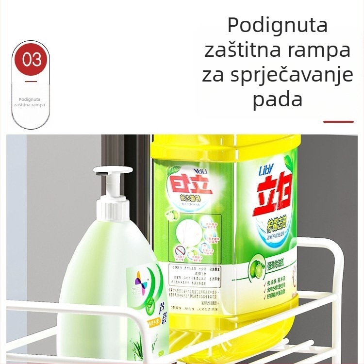 2-etažni metalni kupaonski stolni ormarić — višestruka namjena, prijenosno, bez bušenja