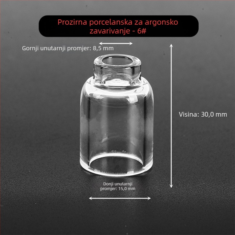 Aksesorij za argon arc zavare pištolj WP-17/18/26 — prozirni zaštitni poklopac i porcelanski mlaznik