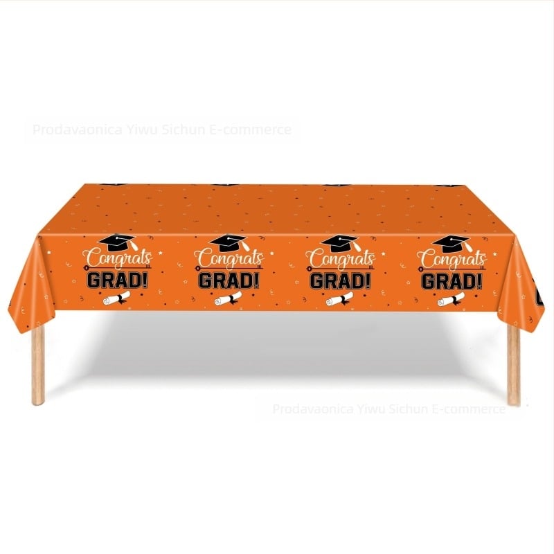 Jednokratni plastični stolnjak s temom diplomske sezone i dizajnom doktorske kape za rođendanske zabave