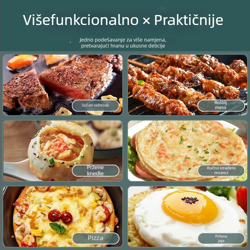 Aux LA-BC26 Električna tava za palačinke s dvostrukim zagrijavanjem, 220V