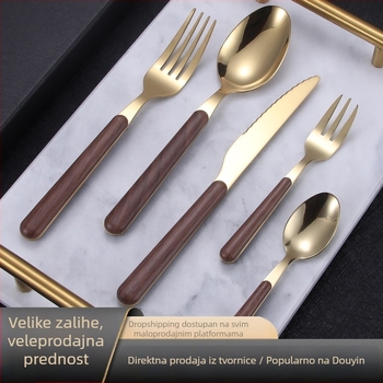 Set noževa, vilica i žlica od 430 nehrđajućeg čelika, sjajan ogledni završetak, mogućnost prilagođenog logotipa