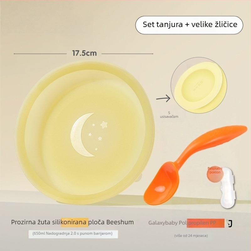 Set žlica s savijenim završetkom za bebe — nehrđajući čelik, edukativni pribor za hranjenje djece iznad 3 mjeseca