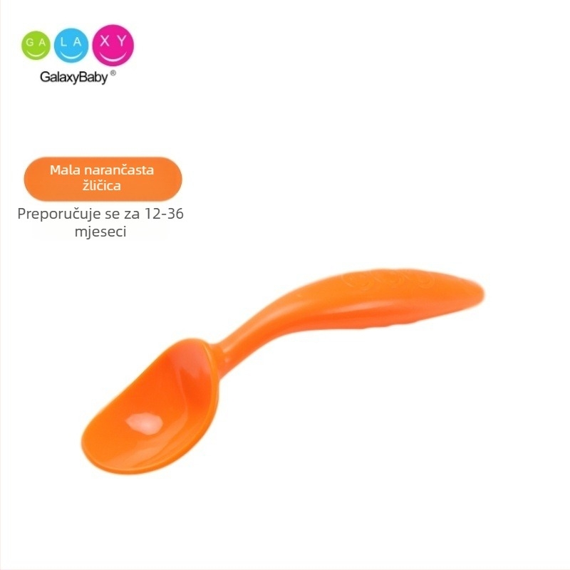 Set žlica s savijenim završetkom za bebe — nehrđajući čelik, edukativni pribor za hranjenje djece iznad 3 mjeseca