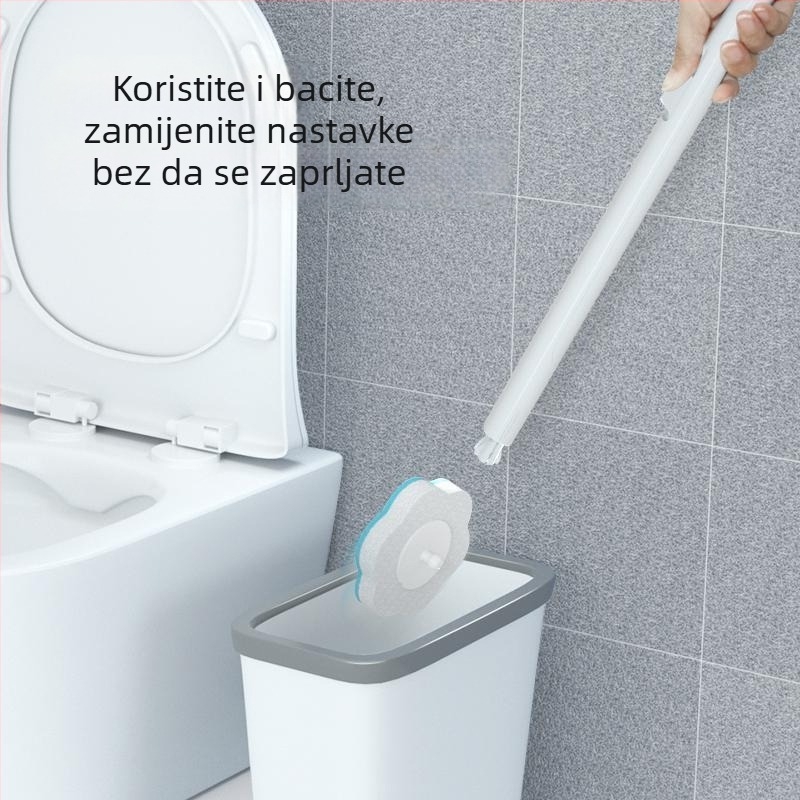Jednokratna četka za wc za kućnu kupaonu, čišćenje kutova bez mrlja (plastične dlačice)