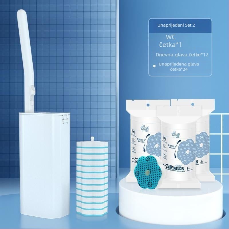 Jednokratna četka za wc za kućnu kupaonu, čišćenje kutova bez mrlja (plastične dlačice)