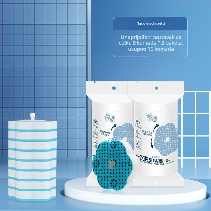 Jednokratna četka za wc za kućnu kupaonu, čišćenje kutova bez mrlja (plastične dlačice)