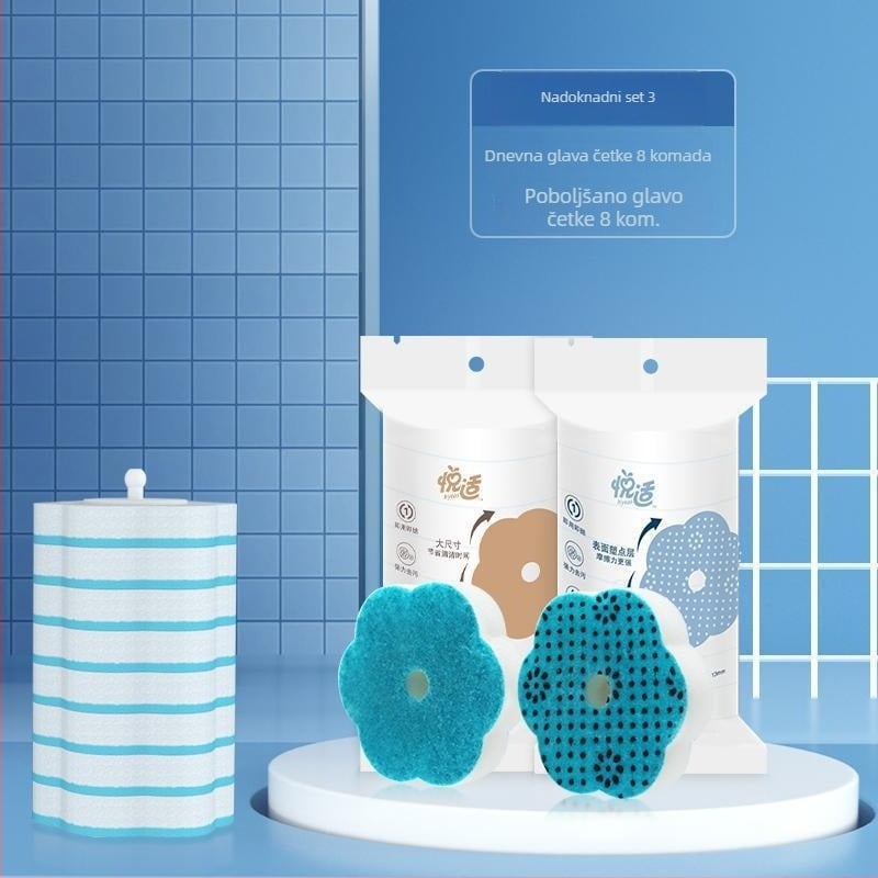 Jednokratna četka za wc za kućnu kupaonu, čišćenje kutova bez mrlja (plastične dlačice)