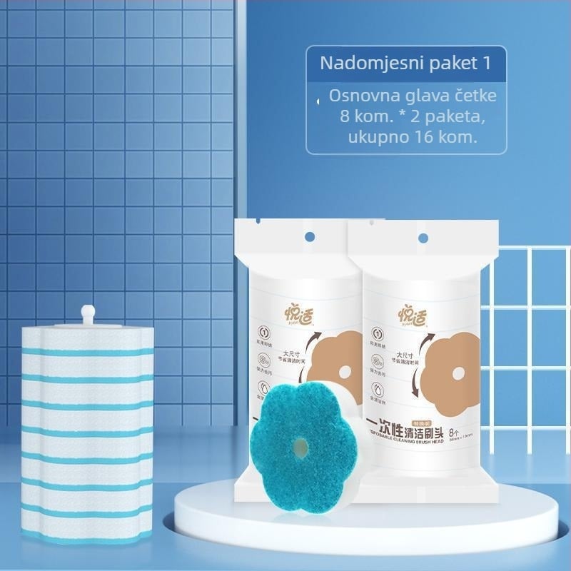 Jednokratna četka za wc za kućnu kupaonu, čišćenje kutova bez mrlja (plastične dlačice)