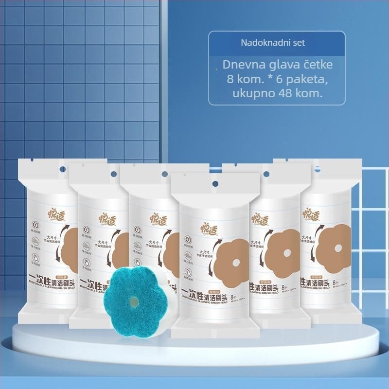 Jednokratna četka za wc za kućnu kupaonu, čišćenje kutova bez mrlja (plastične dlačice)