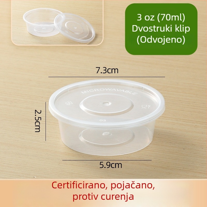 Jednokratni set posuda za umake s spojnim i odvojivim dizajnom — PP materijal; mikrovalna sigurna; Melt Box; Porijeklo Shandong; 2000 setova/kutija
