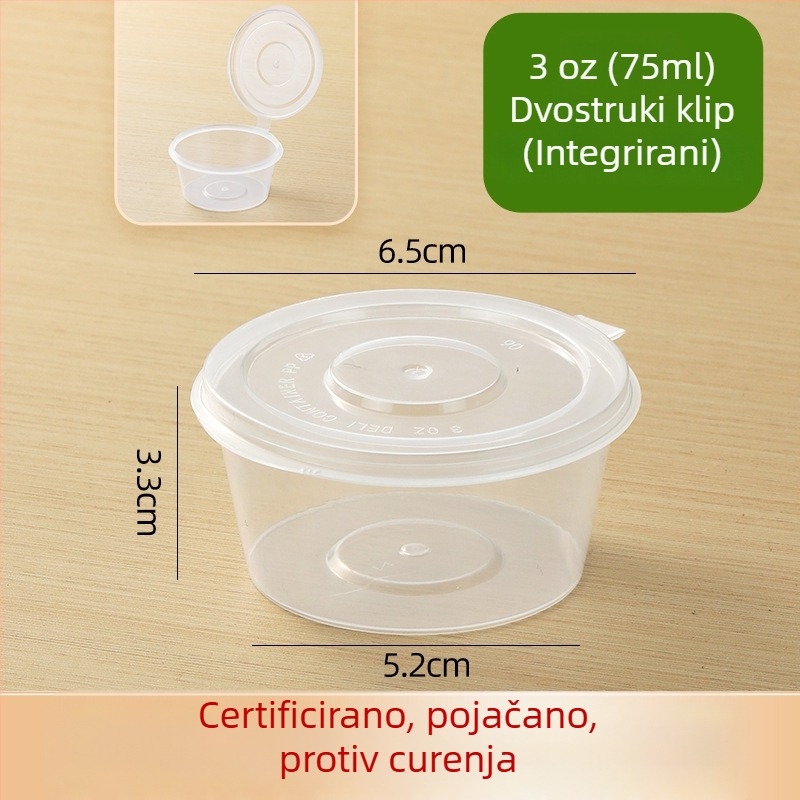 Jednokratni set posuda za umake s spojnim i odvojivim dizajnom — PP materijal; mikrovalna sigurna; Melt Box; Porijeklo Shandong; 2000 setova/kutija