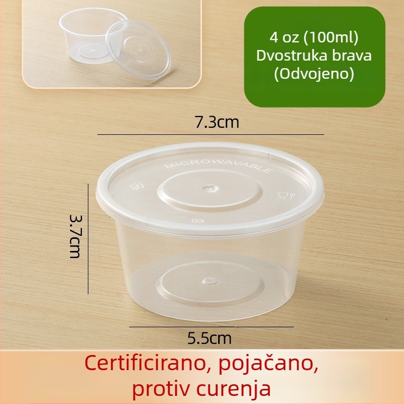 Jednokratni set posuda za umake s spojnim i odvojivim dizajnom — PP materijal; mikrovalna sigurna; Melt Box; Porijeklo Shandong; 2000 setova/kutija