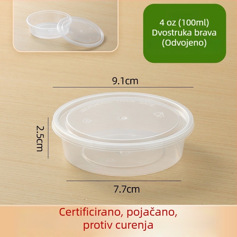 Jednokratni set posuda za umake s spojnim i odvojivim dizajnom — PP materijal; mikrovalna sigurna; Melt Box; Porijeklo Shandong; 2000 setova/kutija