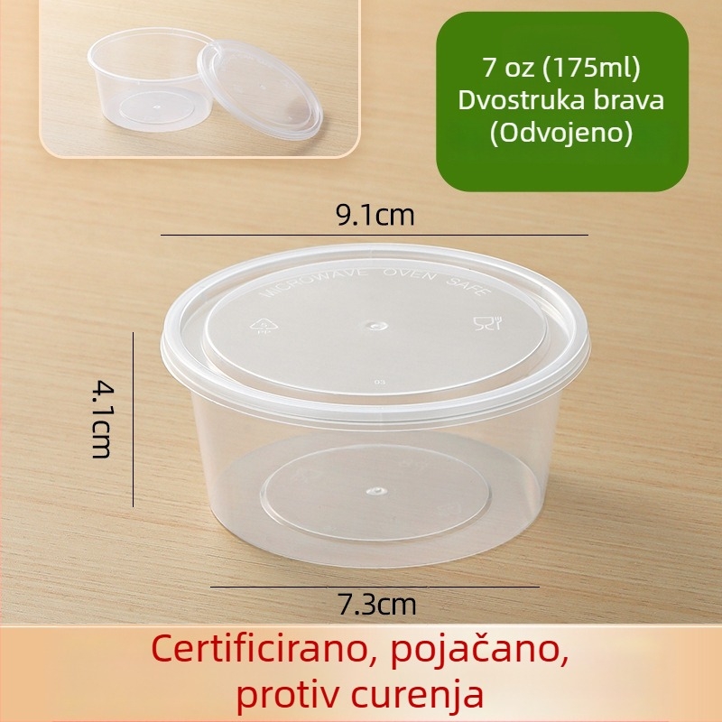 Jednokratni set posuda za umake s spojnim i odvojivim dizajnom — PP materijal; mikrovalna sigurna; Melt Box; Porijeklo Shandong; 2000 setova/kutija