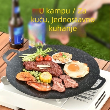 Ovalni grill tiganj od nehrđajućeg čelika 304, sklopiva konstrukcija od lijevanog željeza — model 640581328991