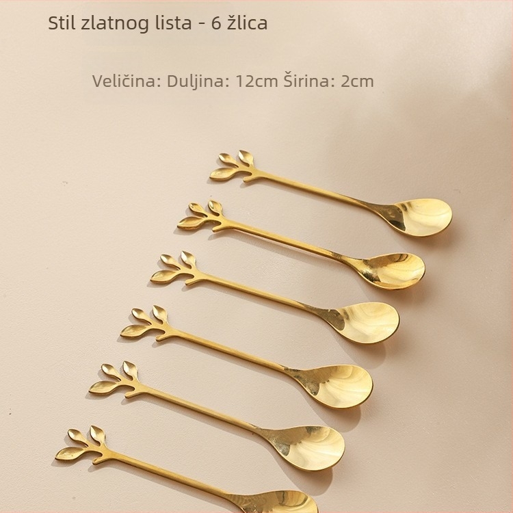 Set vilica za voće od nehrđajućeg čelika u stilu laganog luksuza retro, marka Nino, bez logotipa