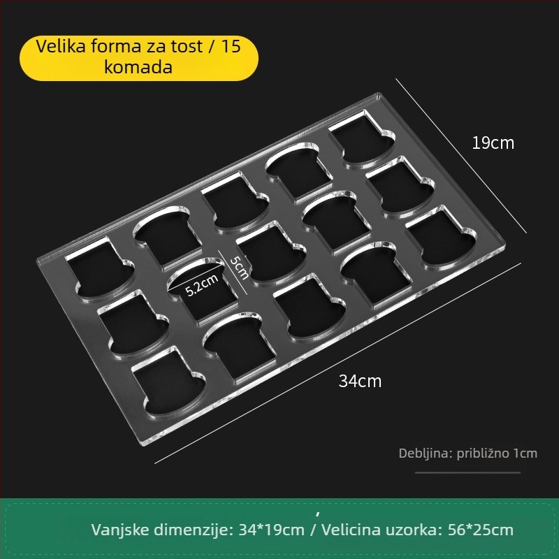 Akrilni kalup za kekse s nepravilnim oblikom za DIY pečenje