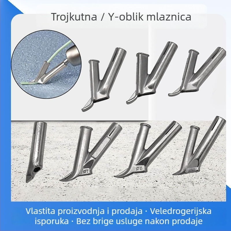 Set mlaznica od nehrđajućeg čelika za toplinski zrak – brza trokutasta mlaznica, mlaznica s fiksnom točkom, Y-oblik okrugla mlaznica; kompatibilno Tig150