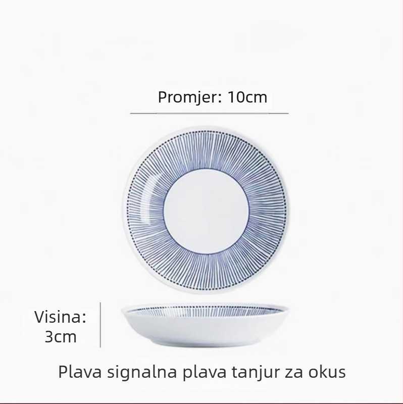 Porcelanske posude za umak, japanski stil, okrugle, set od 6, uzorak biljaka i cvijeća