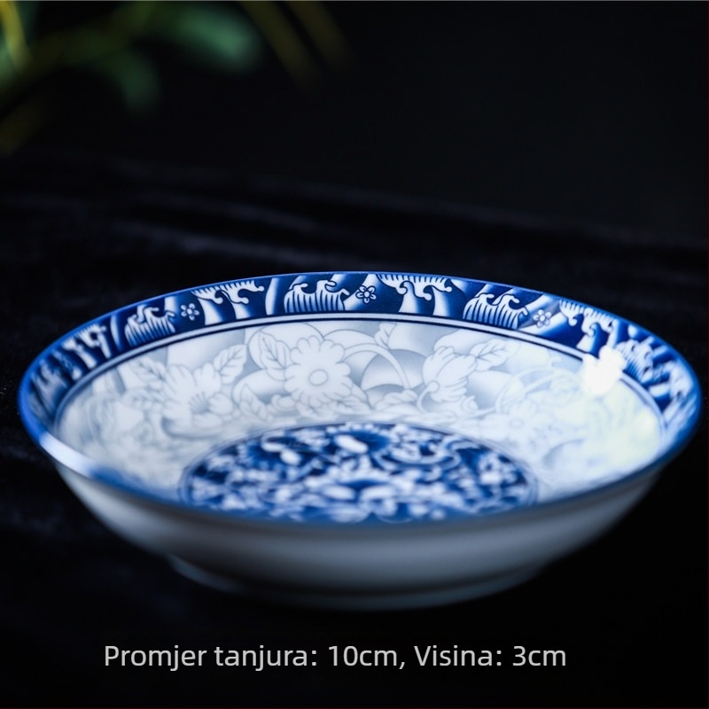 Porcelanske posude za umak, japanski stil, okrugle, set od 6, uzorak biljaka i cvijeća