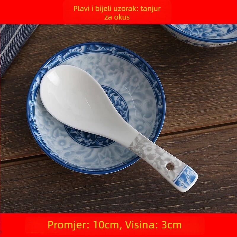 Porcelanske posude za umak, japanski stil, okrugle, set od 6, uzorak biljaka i cvijeća