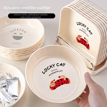 Plastični retro tanjur – jednostavan, sladak tanjur za voće i grickalice, lagani luksuzni stolni posuđe