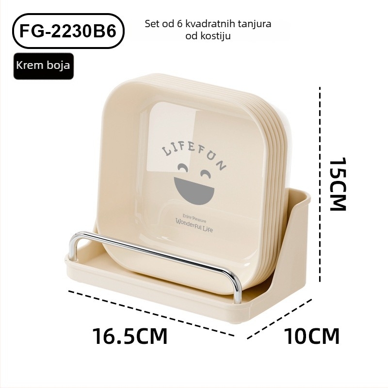 Plastični retro tanjur – jednostavan, sladak tanjur za voće i grickalice, lagani luksuzni stolni posuđe