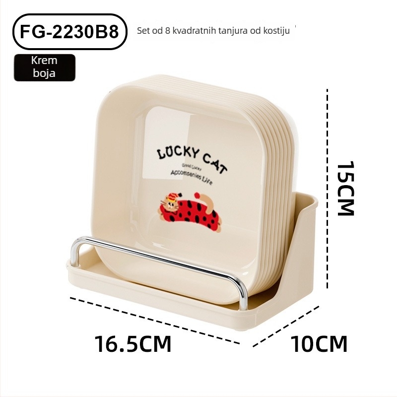 Plastični retro tanjur – jednostavan, sladak tanjur za voće i grickalice, lagani luksuzni stolni posuđe