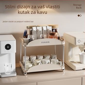 Stalak za čaše s dvostrukim odvodom, stolni, ABS+PET, moderan minimalistički dizajn