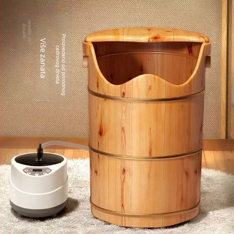 Drveni kad za stopala na paru, baril-stil, Ruixiang, za odrasle, za namakanje stopala