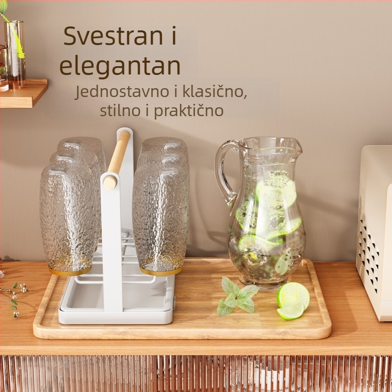 Držač za čaše na stol — Željezna žica, Bez bušenja, S ljepilnim pladnjem, Jednostavan stil