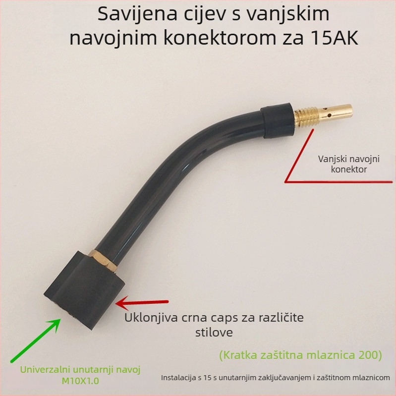 Mige welding gooseneck gun, sekundarna gooseneck cijev; porijeklo Hebei, Kina; ovlaštene privatne marke; nije uvoz