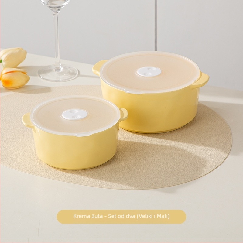 Keramička posuda za očuvanje svježine s poklopcem, mikrovalno pogodna, kapacitet 301–500 ml