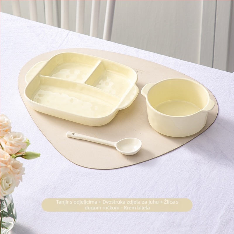 Keramička posuda za očuvanje svježine s poklopcem, mikrovalno pogodna, kapacitet 301–500 ml