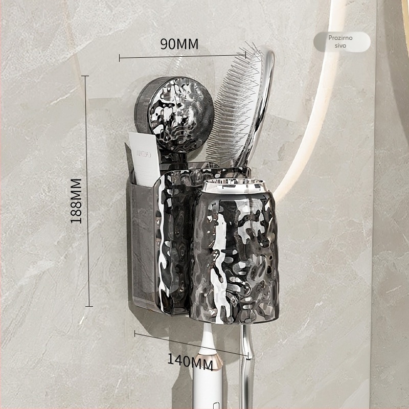 Držač za četkice za zube na zidu s usisnom čašom, PET materijal, 32 komada u kutiji