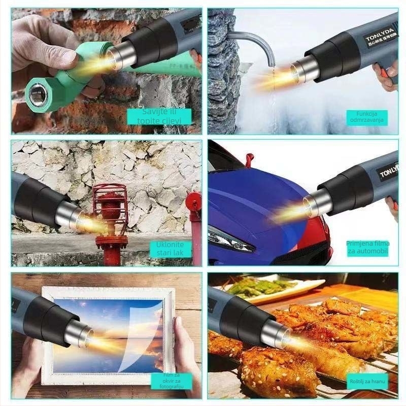 Pištolj za toplinski zrak, industrijske klase, visoke snage, kompaktni alat za pečenje i čišćenje šavova, 110 V
