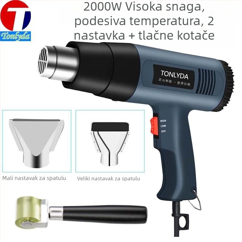 Pištolj za toplinski zrak, industrijske klase, visoke snage, kompaktni alat za pečenje i čišćenje šavova, 110 V