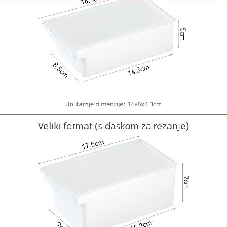 Kutija za rezanje i skladištenje maslaca sa poklopcem, japanskog stila, metalno tijelo, integrirani rezač maslaca (Metalno tijelo; Japanski stil; Integrirani rezač maslaca)