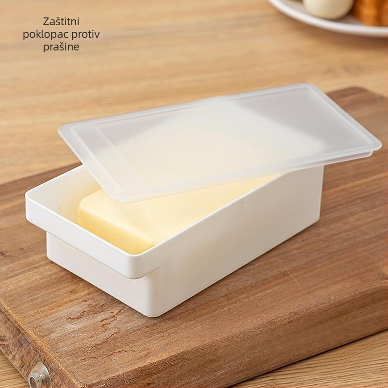 Kutija za rezanje i skladištenje maslaca sa poklopcem, japanskog stila, metalno tijelo, integrirani rezač maslaca (Metalno tijelo; Japanski stil; Integrirani rezač maslaca)