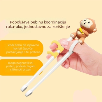 Paličice za učenje za djecu — silikon, set dječjih posuđa s žličicama i vilicama, sladak, svjež dizajn, za djecu od 6 mjeseci