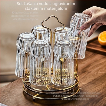 Set staklenih čaša za kućno posluživanje, nordijski stil, materijal Deao, marka Sheng bangrong, velika kapaciteta, s odvodi za ocjeđivanje