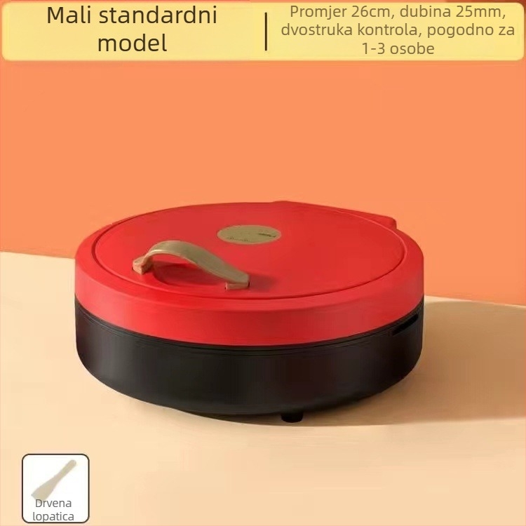 Električna tava za palačinke s dvostrukim grijanjem, odvojiva i periva, 1000W+, 110-240V, mehaničko upravljanje, za 4–5 porcija
