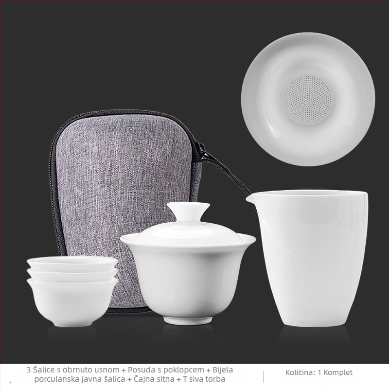 Set čaja s poklopcem za kampiranje – porcelin, ovalni oblik, moderni minimalistički stil, površina s sprejem, uzorak 69850