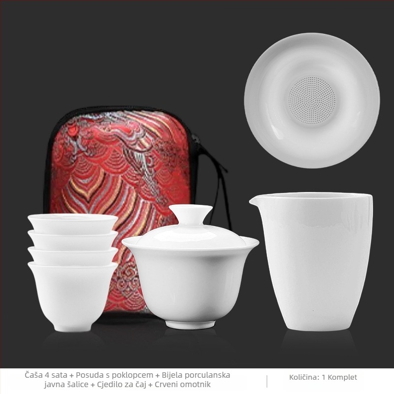 Set čaja s poklopcem za kampiranje – porcelin, ovalni oblik, moderni minimalistički stil, površina s sprejem, uzorak 69850