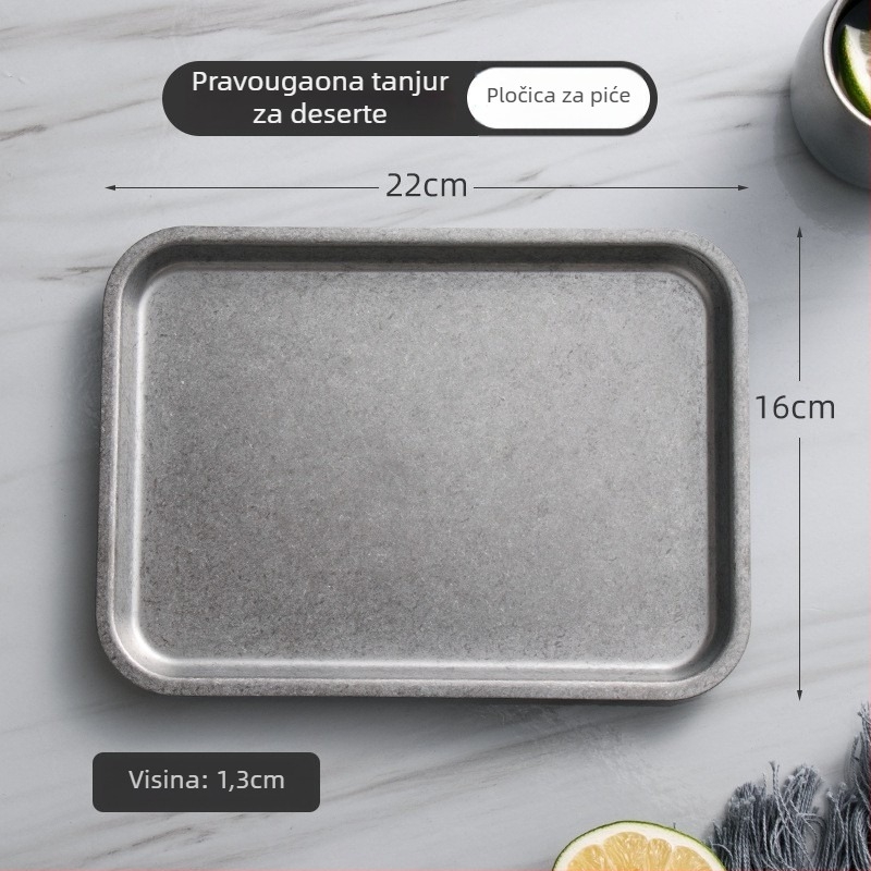 Set posuđa od 304 nehrđajućeg čelika — retro snježna pahulja industrijskog stila; zdjele i tanjuri, zdjele za rižu, juhe, posude za umake; moderna jednostavnost; mogućnost loga