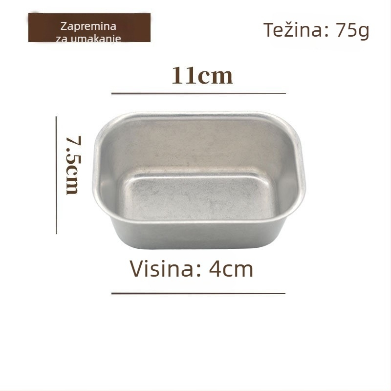 Set posuđa od 304 nehrđajućeg čelika — retro snježna pahulja industrijskog stila; zdjele i tanjuri, zdjele za rižu, juhe, posude za umake; moderna jednostavnost; mogućnost loga