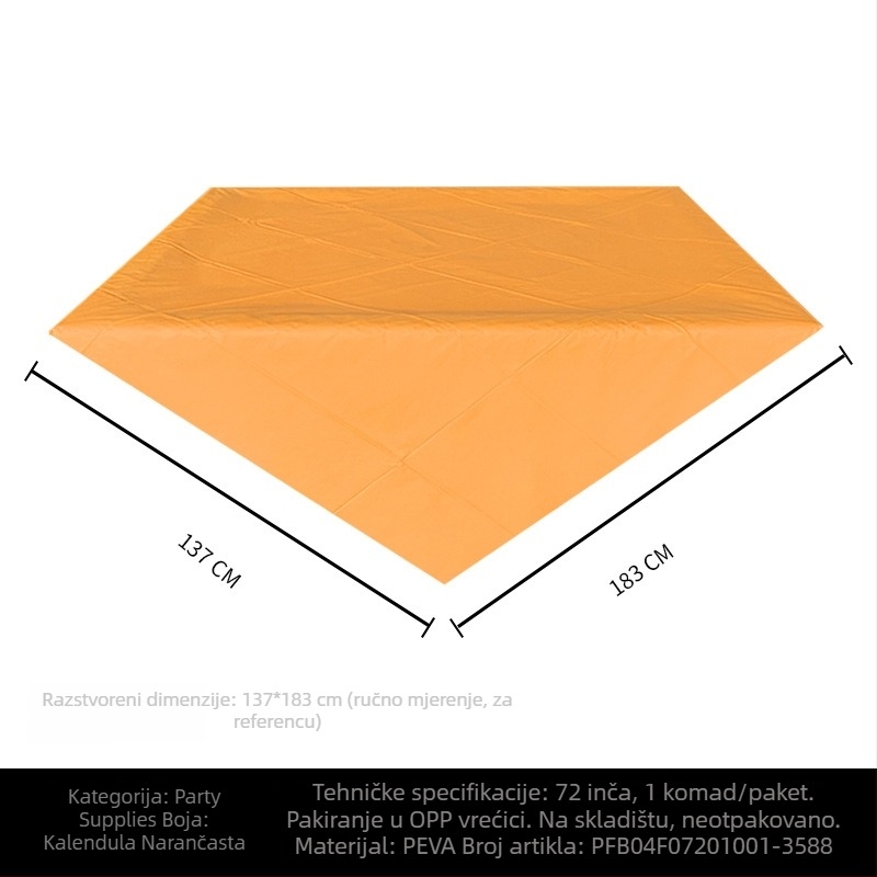 Jednokratni PE plastični stolnjak za stol, pravokutnog oblika, 30 μm, jedinstven uzorak, s logom