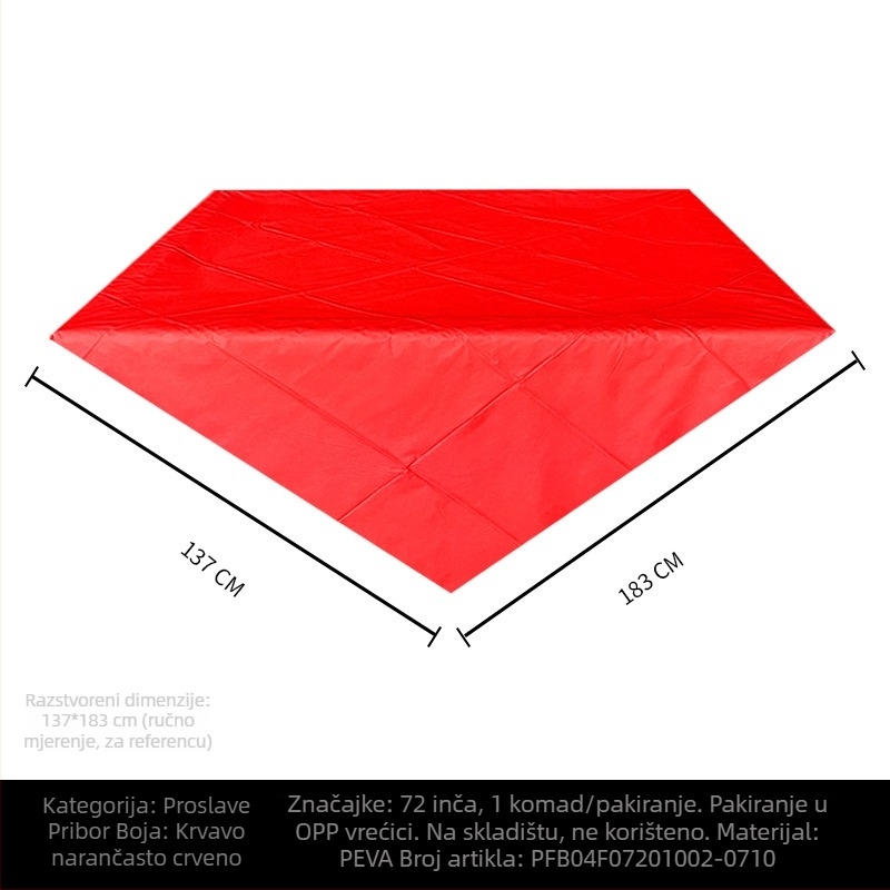 Jednokratni PE plastični stolnjak za stol, pravokutnog oblika, 30 μm, jedinstven uzorak, s logom